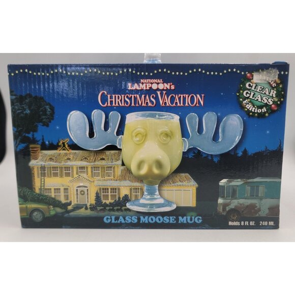 National Lampoons Glass Moose Mug Christmas Vacation Glass 8 Oz Clear Edition - Picture 6 of 7